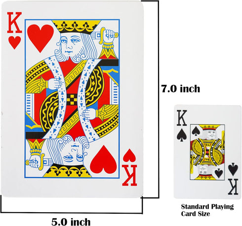Yuanhe Jumbo Large Playing Cards - Giant Deck of Cards Oversized Full Deck Huge Poker for Casino Party Decorations, 5x7 inch...