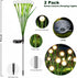 Firefly Lights Solar Outdoor Green Stem Twinkle,Swaying Garden Lights with Leaves,Landscape Path Light,Weatherproof Flickering Bubble Path Décor f...