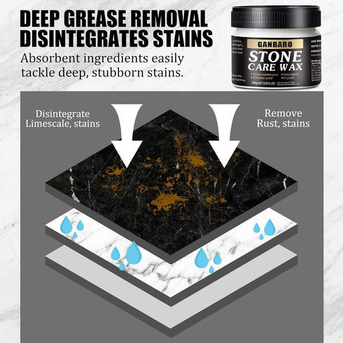 Granite Cleaner and Stone Polish Care Wax 3.5oz Restores Shine and Nourishes Stone Surfaces - Suitable for Granite Countertops and Quartz - Floor ...