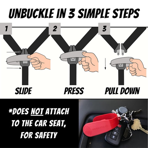 UnbuckleMe Car Seat Buckle Release Tool (As Seen on Shark Tank) - Easy Opener Aid for Arthritis, Long Nails, Older Kids - Button Pusher for Infant...