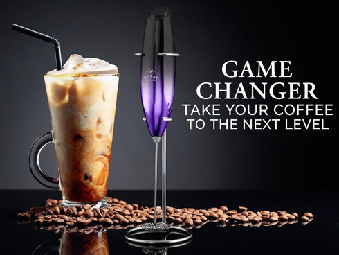 Zulay Executive Series Ultra Premium Gift Milk Frother For Coffee with Deluxe, Radiant Finish - Coffee Frother Handheld Foam Maker - Electric Milk...
