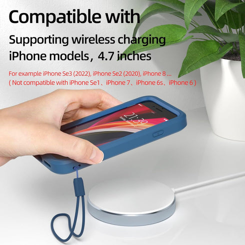 WXR for iphone SE case 2022/2020,iphone 8/7/6S/6 case,Soft Silicone Bumper & Crystal Clear Hard PC Back and Inner,3in1 Heavy Dropproof Case for iP...