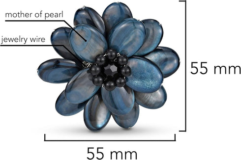 AeraVida Elegant Gray Lotus Mother of Pearl Floral Pin or Brooch | Lotus Jewelry for Women | Floral Brooches...