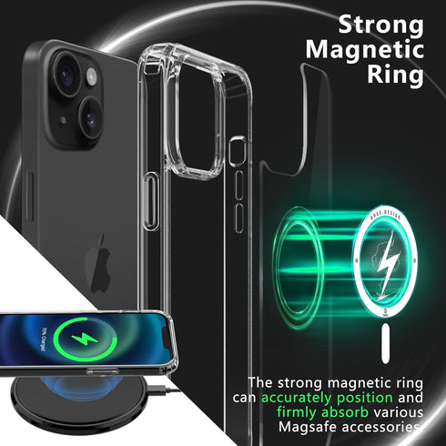 ONES for iPhone 14 Plus Case, Hybrid Magnetic Phone Case, Compatible with MagSafe, Military Grade Protection, Shockproof Airbag, Anti-Yellow Silic...
