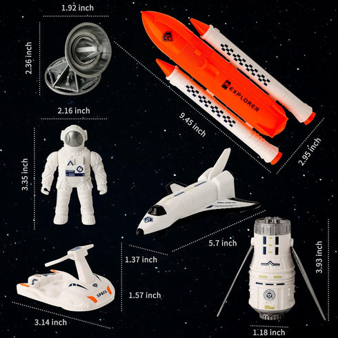 Space Exploration Shuttle Toys, Space Explorer Toy Kit, Include Signal Receivers, Satellites, Astronaut, Space Scooter, Space Toys Gift for Explor...