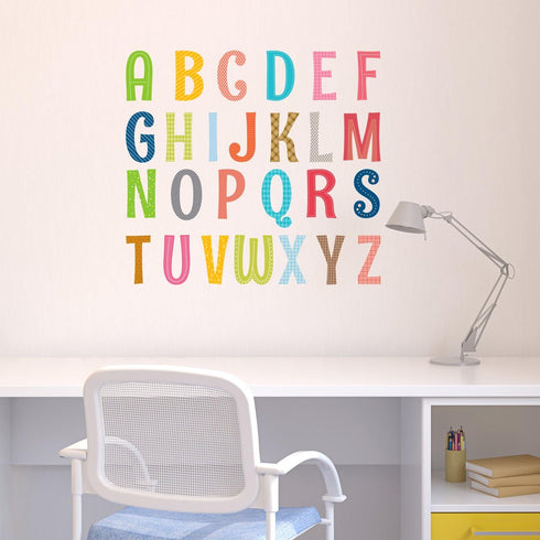DECOWALL DS8-1701A Uppercase Alphabet ABC Letter Kids Wall Stickers Wall Decals Peel and Stick Removable Wall Stickers for Kids Nursery Bedroom Li...