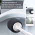 Lefree Silicone Toilet Brush and Holder,Bathroom Cleaner Brush Set,Non-Slip Handle Toilet Bowl Brush with TPR Soft Bristle,Wall Mounted/Floor Stan...