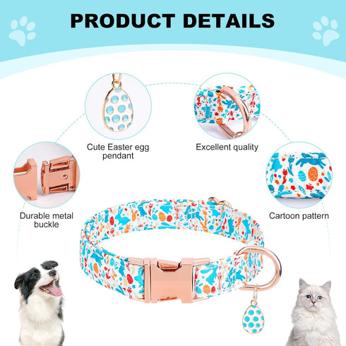 Dog Collar with Bowtie, Adjustable Dog Collars, Pet Collar with Metal Buckle and Cute Charms, Personalized Dog Collars for Medium Dogs (M?13-20"?,...
