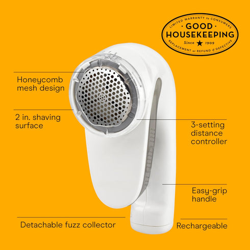 Conair Fabric Shaver and Lint Remover, Rechargeable Portable Fabric Shaver, White...