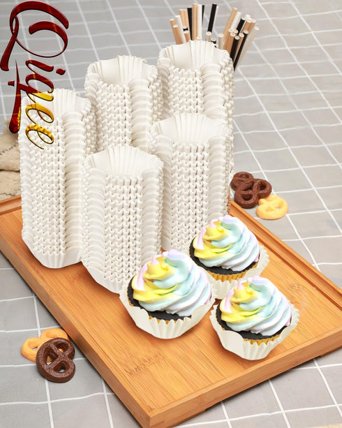 qiqee 500pcs White Square Cupcake Liners Muffin Linner No Smell, Food Grade Baking Cups?Standard Size?...