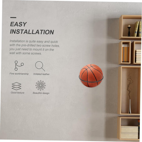 Kisangel 2 pcs Display Stand Soccer Storage Rack Basketball net Basketball Holder Rack Wall Basketball Hoop Black Shelf for Wall Exercise Ball Sta...