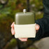 Foster & Rye Flask Whiskey Men-Stainless Steel Alcohol Matte Army Green with Canvas Wrap-6oz Set of 1, 6oz...