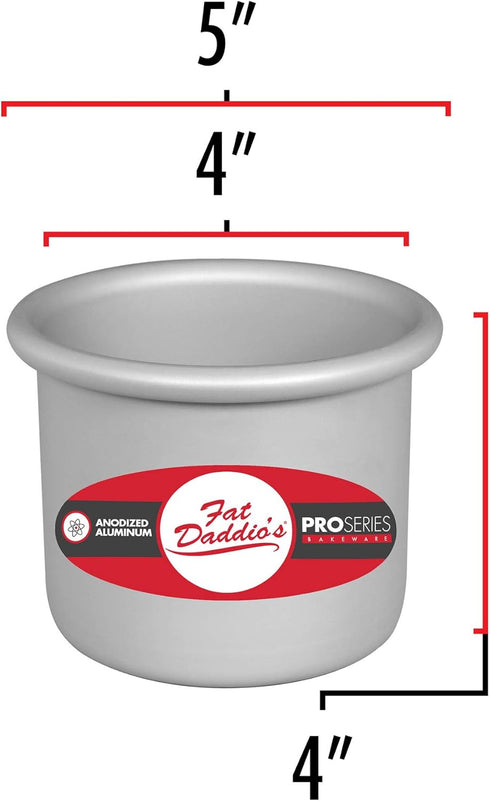 Fat Daddio's Round Cake Pan, 4 x 4 Inch, Silver...