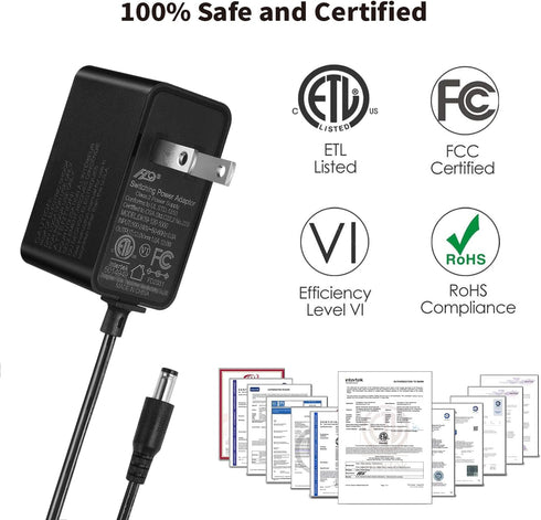 Tonton 12V 1A 10ft AC/DC Long Power Supply Adapter Cord 12W Wall Charger AC 100V-240V to DC 12 Volt with 8 Tips for LED Strip Light, CCTV Camera, ...