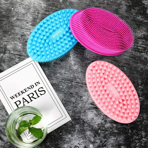 TDHDIKE Silicone Body Scrubber Loofah - Set of 3 Soft Exfoliating Body Bath Shower Scrubber Loofah Brush for Sensitive Kids Women Men All Kinds of...