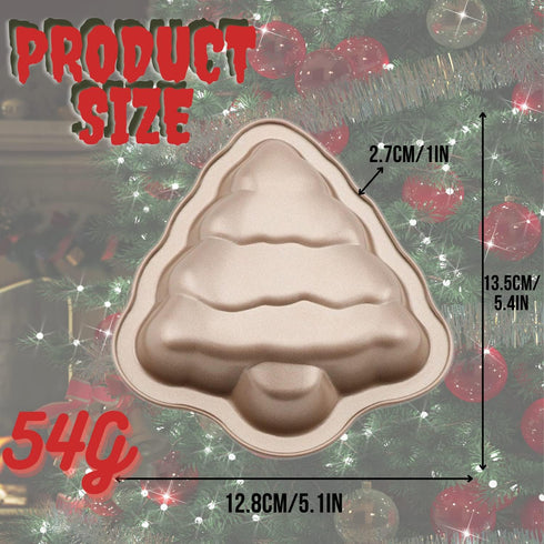 Crethinkaty Christmas Tree Shape Mini Cake Pan Pie Molud, 5.3IN Cake Tin with Non Stick Coating Baking Molds Bakeware Tray for Christmas Cake Choc...