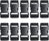 BEAULEGAN Plastic Buckles 1 Inch (Pack of 10) - Quick Side Release for Luggage Straps, Pet Collar, Backpack Repair, Dual Adjustable Ends, Black...