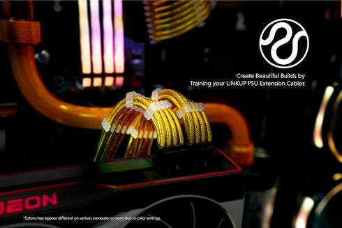 LINKUP - 50cm PSU PC Power Extension Cable Metallic Sleeved Silicone Coated Soft & Flexible to Route Custom Mod CPU w/Comb | 1x 8P (4+4) CPU EPS |...