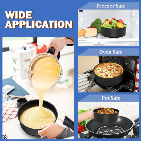 P&P CHEF 9.5 x 3 Inch Nonstick Round Cake Pan, Round Baking Pan for Large Birthday Layer Cake, Deep Side & One-piece Design, Stainless Steel Core ...