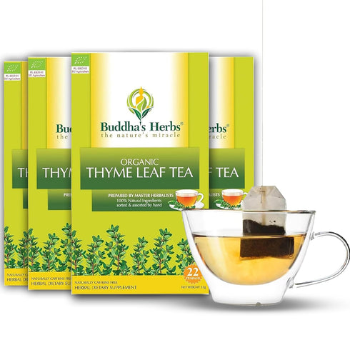 Organic Thyme Leaf Tea (Pack of 4, 88 Tea Bags) - Decaffeinated Healthy Tea for Digestive Support - Organic Herbal Tea Bags w/Natural Ingredients ...