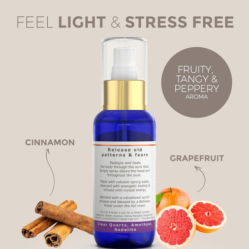 Let Go Aura Crystal Spray, Cinnamon Essential Oil Aromatherapy Spray, Room Freshener with Organic Cinnamon Aroma – Relaxing Home Fragrance for Bed...