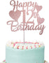 Rose Gold 12th Birthday Cake Topper with Number 12 Candles for Girl's 12th Birthday Party Decorations...