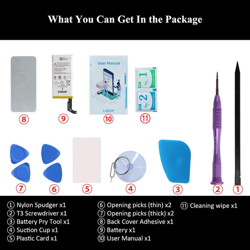 for Pixel 4 Battery Replacement Kit, Replacement Battery for Google Pixel 4 Model G020M, G020I, GA01188, GA01187, GA01189, GA01191 with Repair Too...
