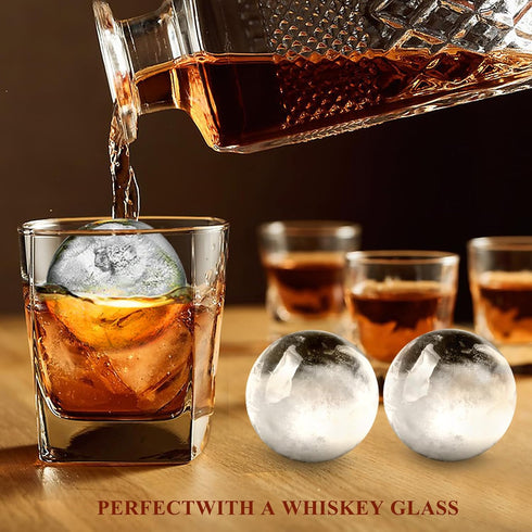 Round Ice Cube Mold,8 PCS x 1.8 inch Whiskey Ice Cubes,Circle Ice Cube Tray with Lid,Large Ice Ball Maker Mold Sphere Ice Cube,Large Ice Cube Mold...