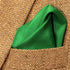 Fine Emerald Green 100% Silk Pocket Square Full-Sized 16"x16"...