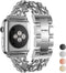 Compatible Apple Watch Band for Woman Man 45mm 49mm 42mm 44mm, Stainless Steel Cowboy Style for iWatch Series 10 9 8 7 6 5 4 3 2 se (Silver)...