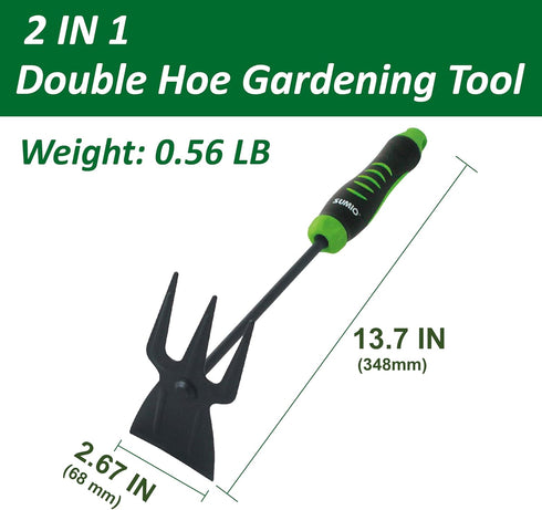 SUMIO Garden Small Hand Digger and Hoe,Garden Tool,Dual Headed Weeding Tool,Garden Hoe and Cultivator,Weeding Tool,Light manual cultivator,Alloy h...