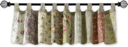 Greenland Home Blooming Prairie Authentic Patchwork Tab Top Window Valance 84 x 21...