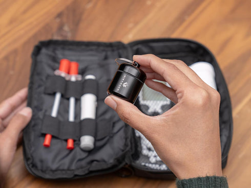 Portable Keychain Pill Holder Case for Round Glucose Tablets & Critical Medicine - Discreet Waterproof Key Chain Pill Container Carrier with Stron...