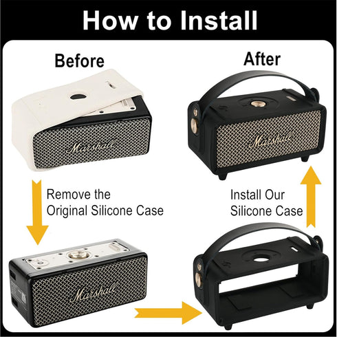 TXEsign Silicone Cover Case for Marshall Emberton II Bluetooth Speaker, Protective Skin Cover Travel Carrying Case Replacement Speaker Cover with ...