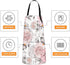 Britimes Apron Home Kitchen Cooking Baking Gardening for Women Men with Pockets Pink Flowers Leaves Watercolor Floral 32x28 inch...