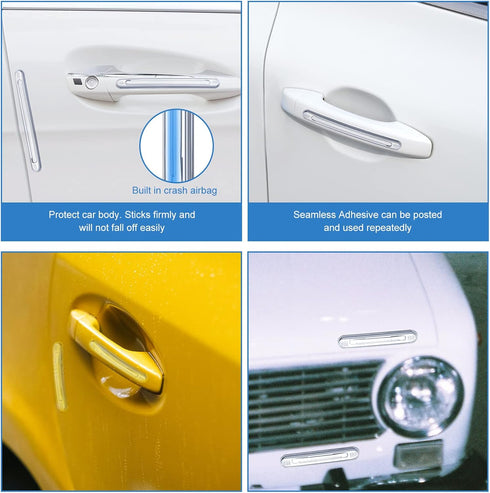 Tallew Cabinet Door Bumper Clear Silicone Door Stopper Wall Protector Car Anti Collision Adhesive Automotive Bumper Guards for Car Drawers(10 Piec...