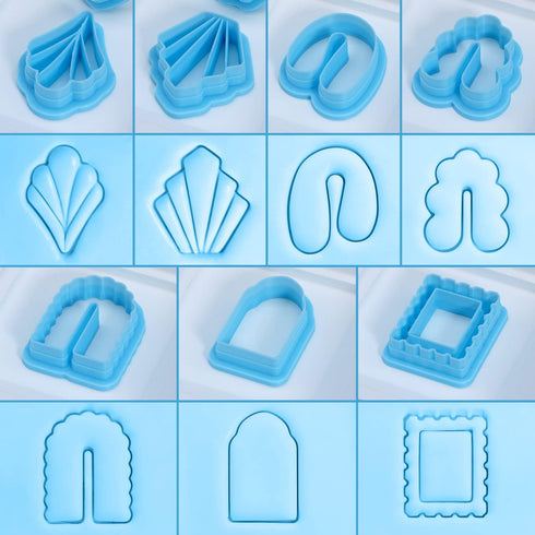 MURMUR Polymer Clay Cutters, Set of 15 Shapes Plastic Clay Cutters for Polymer Clay Jewelry, Clay Earing Cutters for Polymer Clay Jewelry Making...