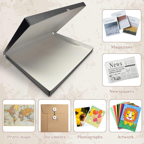 Golden State Art, Archival Folio Storage Box 11x14, Clamshell Design with Metal Edge, Preserve And Store Photos Documents Cards Prints Arts And Cr...