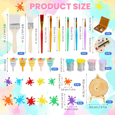 RAYNAG 32 Pieces Art Cake Topper Paint Cake Decorations Art Birthday Party Decorations Paint Party Supplies Paint Splatter Party Supplies for Chil...