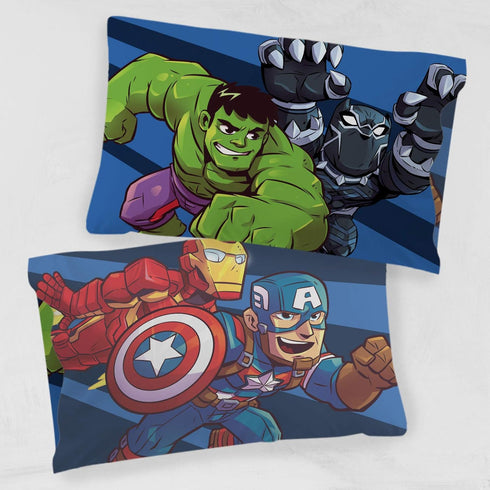 Jay Franco Marvel Super Hero Adventures Charge 1 Pack Pillowcase - Double-Sided Kids Super Soft Bedding - Features The Avengers...