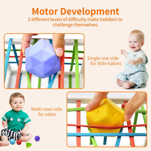 AiTuiTui Montessori Baby Toys for 1 Year Old Boy Girl Gifts, Shape Sorter Baby Toys 6 12 18 Months Early Learning Sensory Bin with 3 Soft Textured...