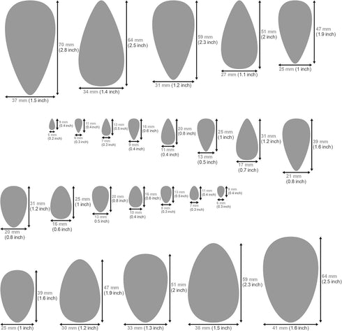 Aleks Melnyk No.151 Metal Stencil for Jewelry, Shape Earring Teardrops Cutouts Stencil, Lapidary Template for Cabochons, Tear Drop, Jewelry Making...