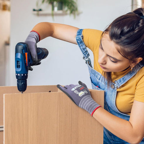 KAYGO Work Gloves MicroFoam Nitrile Coated KG19NB, Seamless Knit Nylon Safety Work Gloves with Micro Dots on palm, Ideal for General Purpose,Autom...