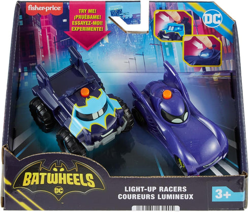 Fisher-Price DC Batwheels Light-Up 1:55 Scale Toy Cars 2-Pack, Bam The Batmobile and Buff, Preschool Pretend Play Ages 3+ Years...