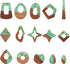 FASHEWELRY 30Pcs Transparent Resin Wood Earring Charms Gold Foil Teardrop Rhombus Oval Wooden Resin Charms Vintage Geometric Wood Statement for Je...