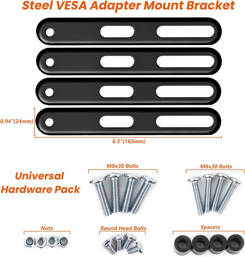 PUTORSEN VESA Adapter Mount Bracket Kit for Screens 32 to 55 inch LCD LED TV, TV Mount Adapter Bracket Upgrade Mounting Holes up to 400x400 mm, Bl...
