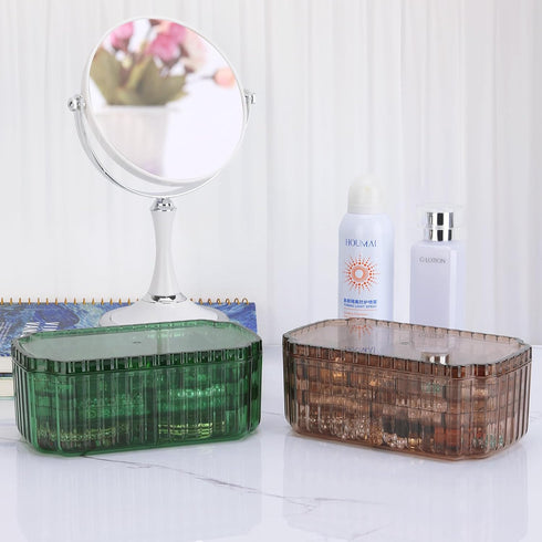 LETURE 3-Layer Jewelry Organizer Box for Earrings, Rings, Necklaces, Bracelets, Clear Plastic Bead Storage Containers for Crafts (Green)...