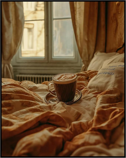 Posterizer 1 pcs-cozy Valentine’s Day night in bed-cute poster -1-Romantic Art-Holiday Poster -Gift for Couples boyfriend girlfriend Husband Wife-...