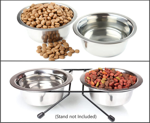 Standard Bowl for Dogs Cats, Stainless Steel, 3 Cups/24 Ounce...