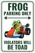 Venicor Frog Parking Sign Decor - 9 x 14 Inches - Aluminum - Cute Frog Gifts for Frog Lovers Women - Frog Tank Room Decorations Accessories Stuff...